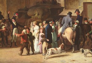 Les Conscrits de 1807 passant devant la porte Saint-Denis (détail)